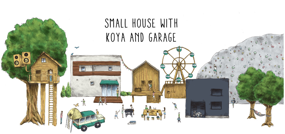 small house with koya and garage